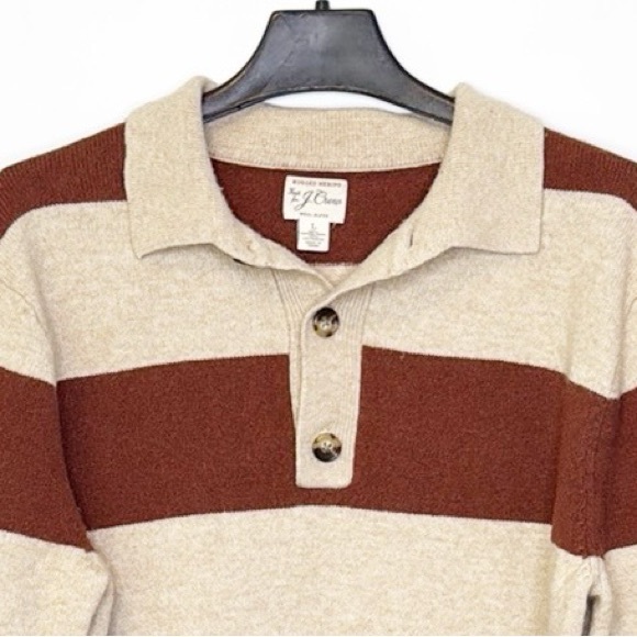 J. Crew Men's Rugged Merino Rugby Sweater (L) - Picture 3 of 7